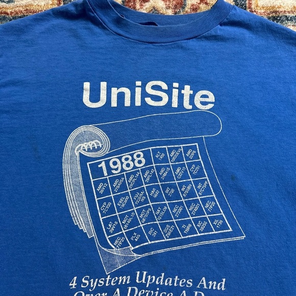Vintage 1980s Unitsite Calendar T-shirt Large - Picture 4 of 5